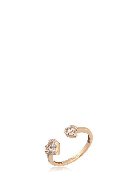 Love Whispering Hearts Rose Gold Women's Gold Ring